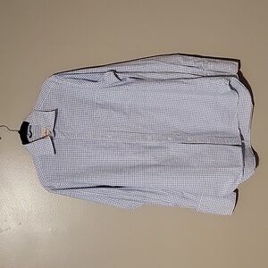 Boden London Button Down Longsleeve Plaid Shirt White/Blue‎ Mens Size 15